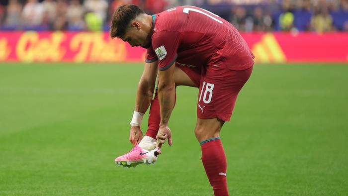 ARLINGTON, TEXAS - JULY 06: Pedro Neto #18 of Portugal reacts during the FIFA World Cup 2026 Round of 16 match between Portugal and Spain at Dallas Stadium on July 06, 2026 in Arlington, Texas. (Photo by Alex Slitz/Getty Images)