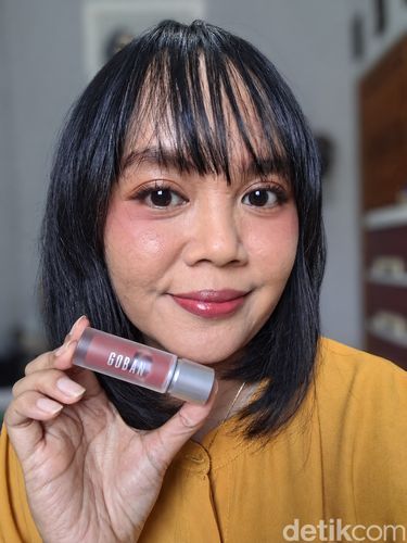 Review Lip Tint MLBB Goban Aquq Glow Tint shade Almond Chic.