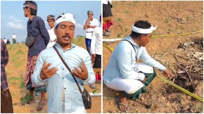 Sejumlah umat Hindu Bali di kawasan Register 45, Kabupaten Mesuji, Lampung, menggelar doa bersama di lokasi penyembelihan tapir