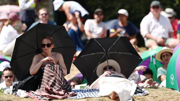 The Hill Dipenuhi Payung, Terik Matahari Tak Halangi Antusias Penonton Wimbledon