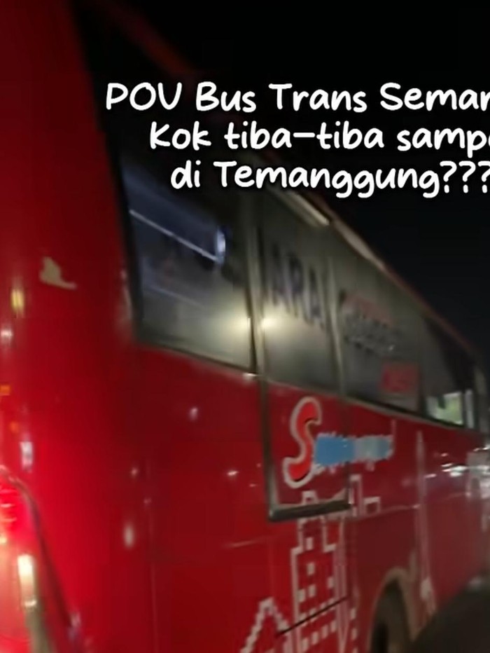 Tangkap layar penampakan bus Trans Semarang yang terlihat di jalanan Temanggung. Foto diunggah Rabu (8/7/2026).