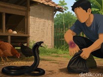 Tayo Dipatuk Ular Hitam di Dekat Kandang Ayam