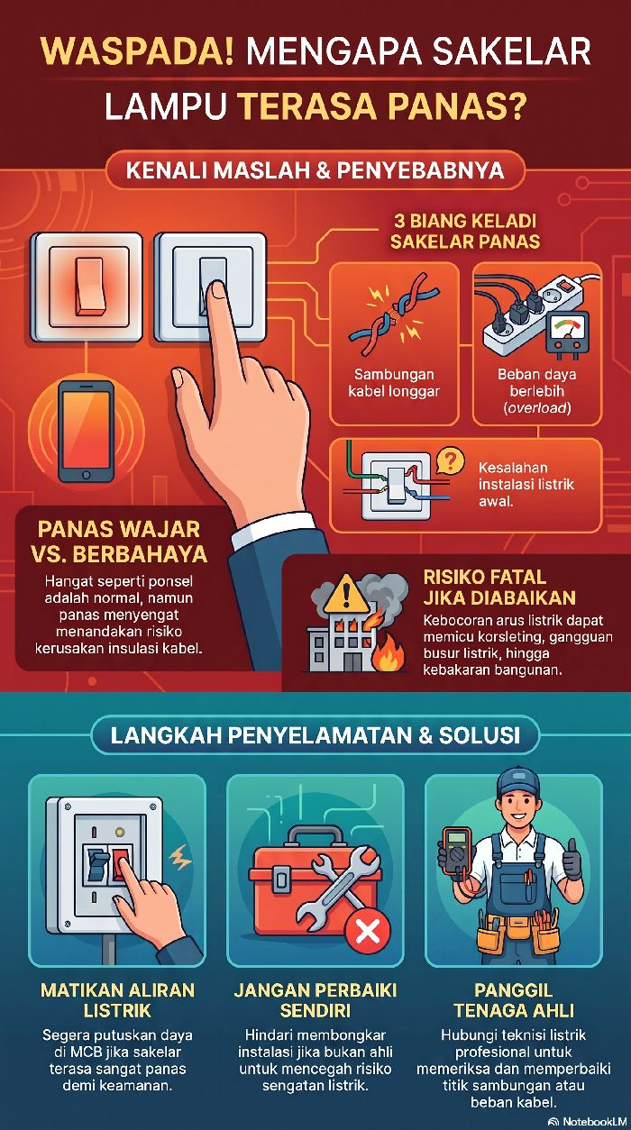 Infografis penyebab sakelar panas