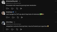 Jawaban itu kemudian menjadi panjang dengan pembahasan netizen lainnya. Jangankan cuma ke Gunung Kawi, mau ke Everest pun juga bisa, tutur akun ches****. Kasihan loh yang beneran naik gunung, dan gunung nya nggak salah apa apa loh di sebut sebut, kata Luna Maya. Foto: dok Threads Luna Maya