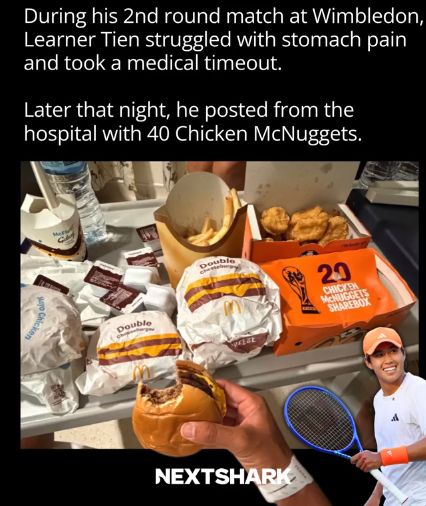 Petenis makan 40 nugget Sakit Perut di Wimbledon, Petenis Ini Pilih Makan 40 Chicken Nugget saat Dirawat!