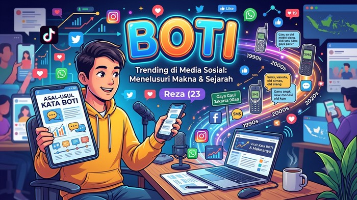 Visual asal-usul kata Boti (dibuat menggunakan Gemini AI)