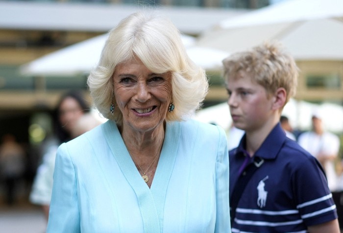 Tennis - Wimbledon - All England Lawn Tennis and Croquet Club, London, Britain - July 8, 2026 Britains Queen Camilla in the Royal Box after the quarter final match between Ukraines Marta Kostyuk and Italys Jasmine Paolini REUTERS/Andrew Couldridge