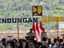 Warga Histeris Sambut Kedatangan Prabowo Resmikan Bendungan Meninting