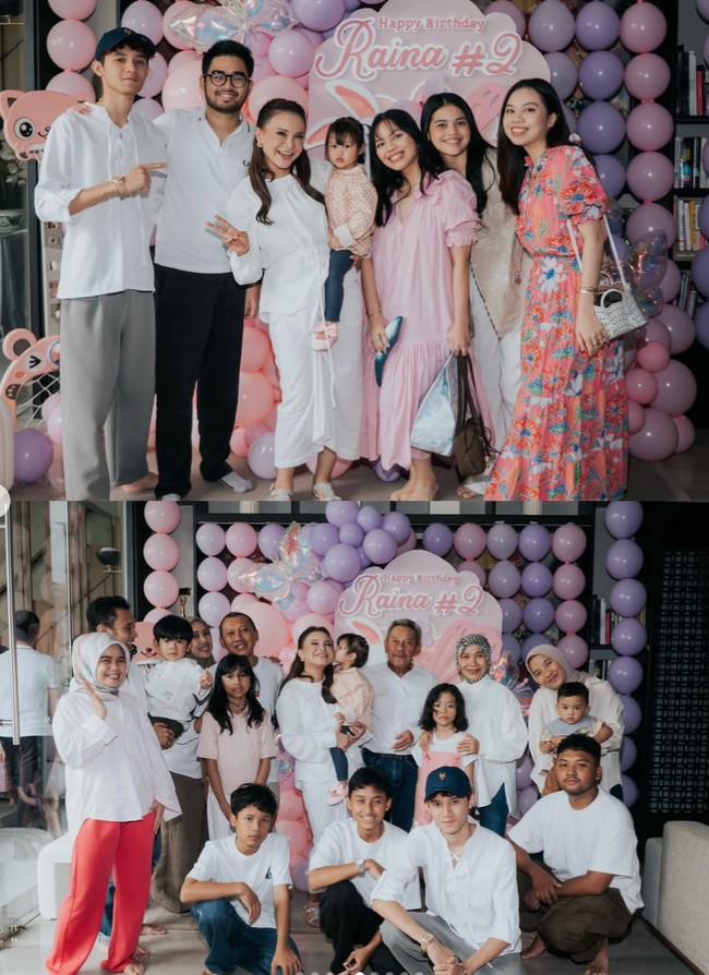 Acara perayaan ulang tahun Raina tampak ramai dihadiri kerabat dan anggota keluarga. Para anggota keluarga yang hadir juga terlihat kompak kenakan busana berwarna putih. Foto: Instagram/@itsrossa910