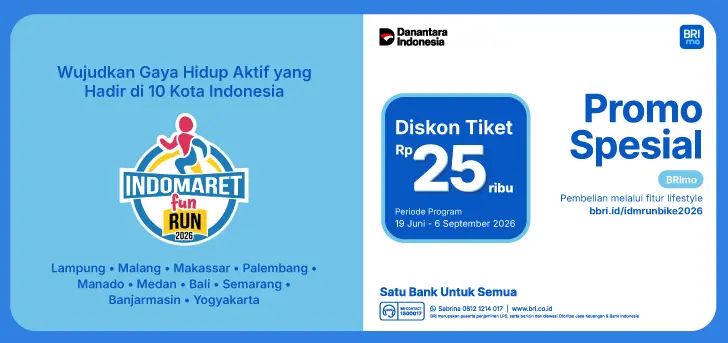 Tiket Indomaret Fun Run 2026 Bisa Dibeli Lewat BRImo