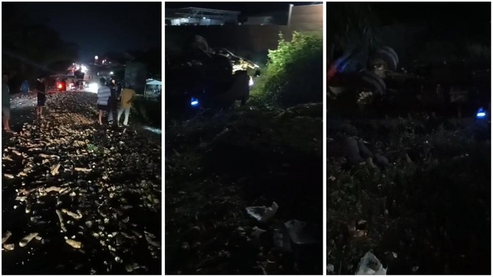 Truk singkong terlibat kecelakaan di Tulang Bawang