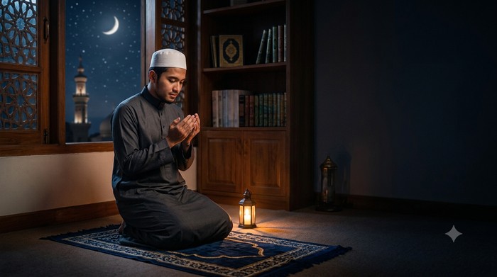 Ilustrasi sholat tahajud.