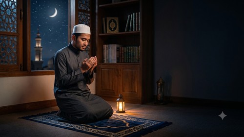 Ilustrasi sholat tahajud.
