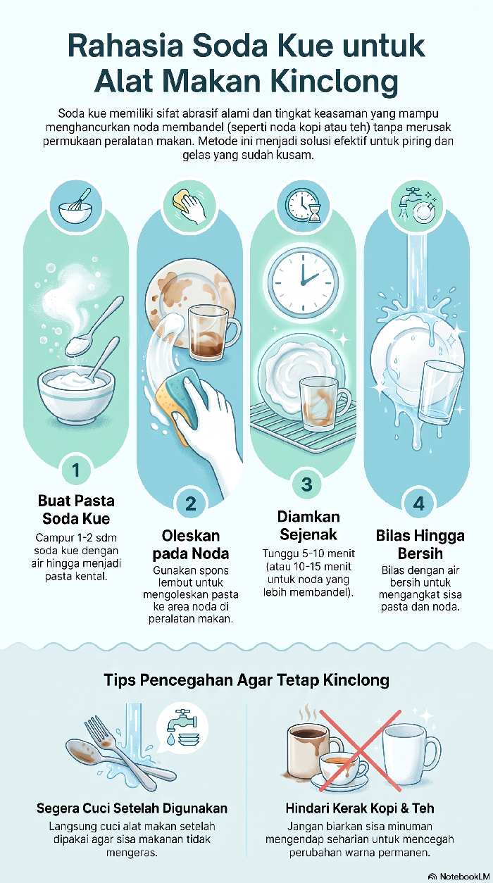 Infografis Bersihkan Noda di Piring dan Gelas