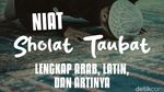 Niat Sholat Taubat Lengkap Arab, Latin, dan Artinya