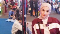 Melody Laksani menikmati suasana malam Pekan Raya Jakarta. Foto: Instagram @melodylaksani92