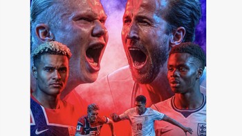 Pertandingan Norwegia melawan Inggris menjanjikan laga yang sangat seru. Siapa yang berjaya, Erling Haaland atau Harry Kane? Foto: X.com