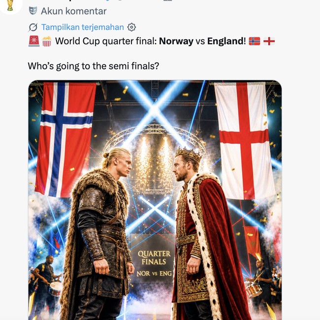 Gegap Gempita Inggris vs Norwegia, Kane atau Haaland yang Jaya?