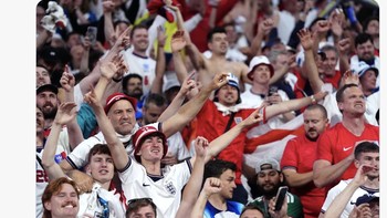 Inggris diperkirakan didukung langsung di stadion oleh puluhan ribu suporter. Foto: X.com