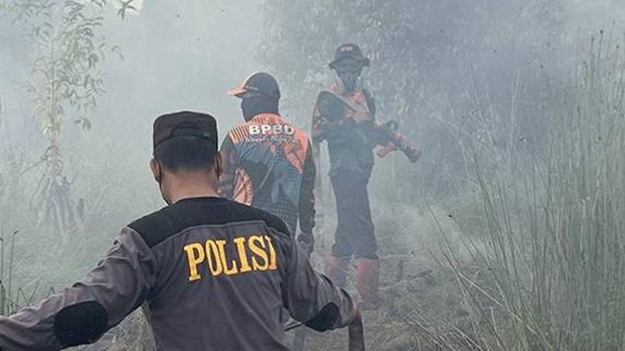 Perjuangan memadamkan kebakaran hutan dan lahan (Karhutla) di Desa Tumbang Nusa