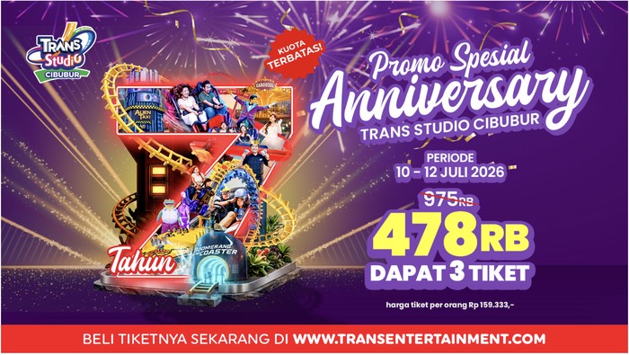 Trans Studio Cibubur (TSC) baru saja genap berusia 7 tahun, dan momen ini dirayakan besar-besaran lewat pesta ulang tahun