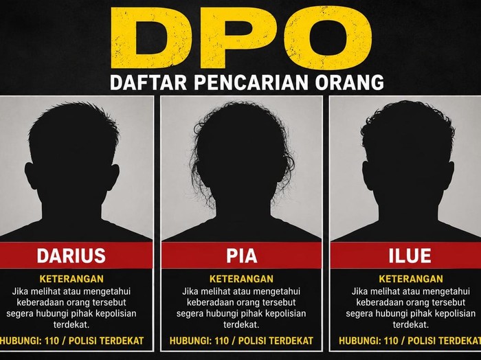 Ilustrasi DPO tiga orang buronan kasus bentrokan maut Katingan. (dok Istimewa)