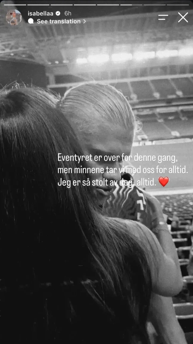 “Petualangan telah berakhir untuk saat ini, tetapi kita akan menyimpan kenangan ini selamanya. Aku sangat bangga padamu, selalu. ❤️”Foto: Instagram @isabelhaugsengj