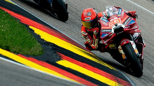 Marc Marquez beraksi di Sprint Race MotoGP Jerman 2026