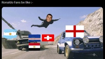 Fans Ronaldo, timnas Swiss, Mesir, Cape Verde, ramai-ramai akan dukung Inggris di semifinal Piala Dunia 2026. Foto: X.com