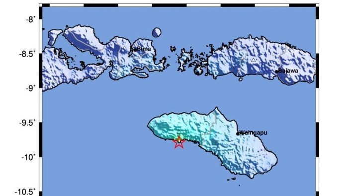 Peta gempa di Wanokaka NTT