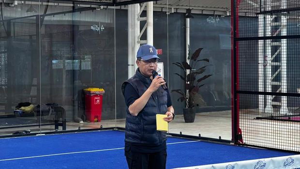 Polri dan wartawan menggelar Padel Bhayangkara Cup 2026. (Rumondang/detikcom)
