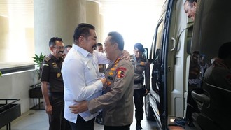 Usai dari Mabes TNI, Kapolri dan Jajaran Silaturahmi ke Kejaksaan Agung