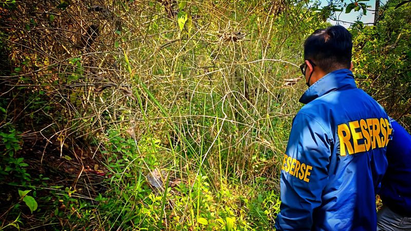 Lokasi temuan kerangka bersweater merah di hutan jati di Sukabumi Lokasi temuan kerangka bersweater merah di hutan jati di Sukabumi