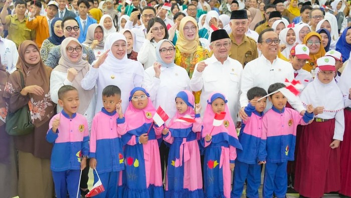 Gubernur Jatim Khofifah bersama Menteri PPA dan Mendikdasmen meluncurkan Gerakan Nasional Ruang Aman dan Nyaman Anak (Gernas Rana)