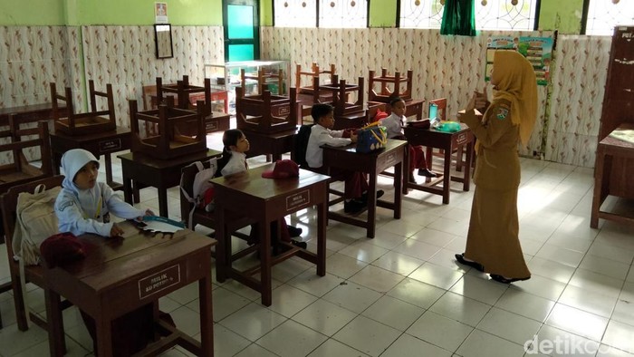 SDN Potrobangsan 4 Kota Magelang tahun ajaran baru ini hanya mendapatkan empat siswa baru, Senin (13/7/2026).
