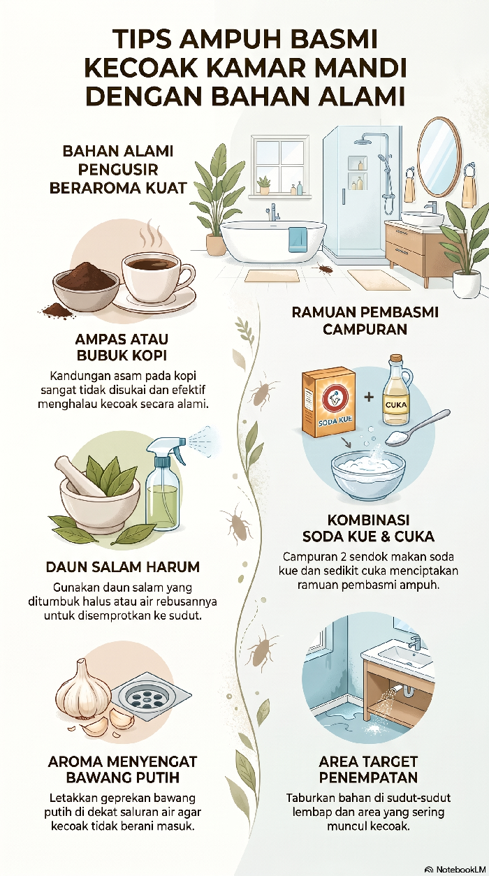 Cara Basmi Kecoak di Kamar Mandi