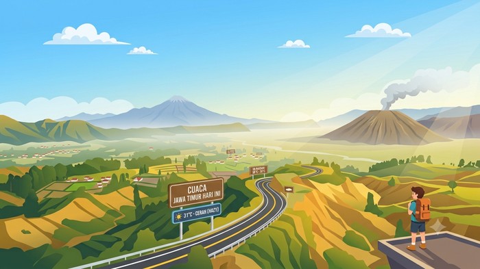 Ilustrasi cuaca Jawa Timur hari ini.