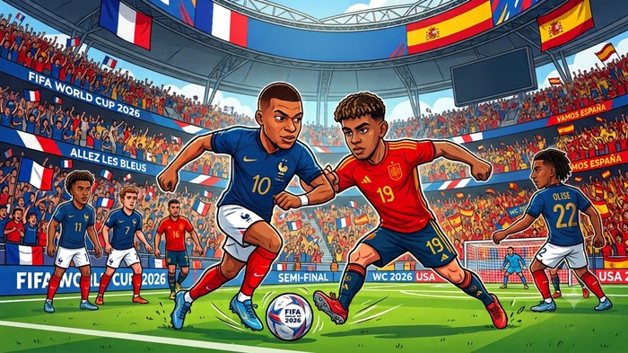 Ilustrasi Prancis Vs Spanyol