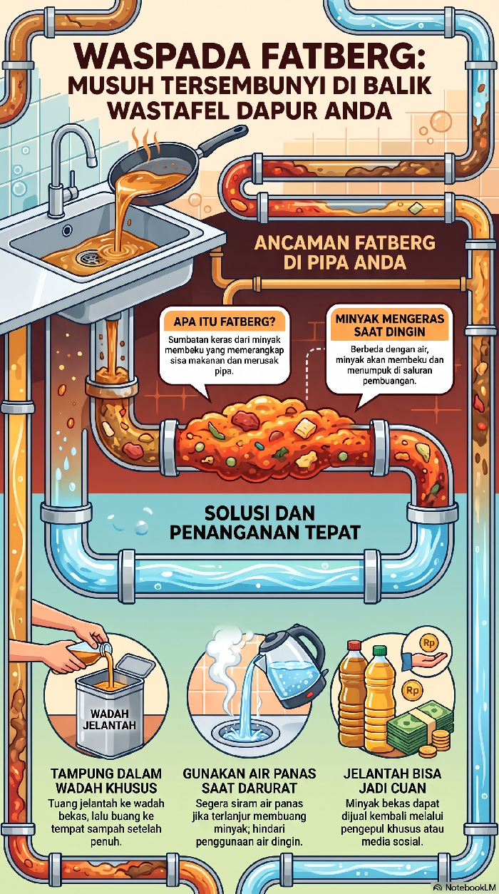 Infografis bahaya membuang minyak ke drainase