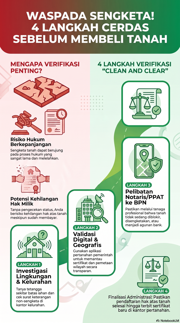 Infografis Cara Cek Tanah Bersengketa