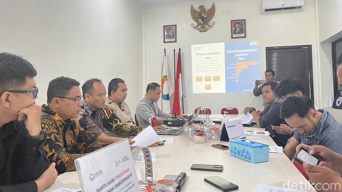 Jumpa pers Ombudsman RI DIY terkait laporan aduan SPMB 2026 di kantor ORI DIY, Sleman, Selasa (14/7/2026).
