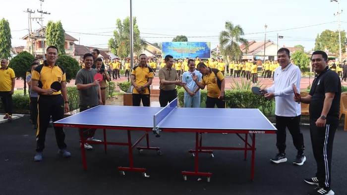 Kapolres Muba bersama Forkopimda Muba melakukan olahraga bersama