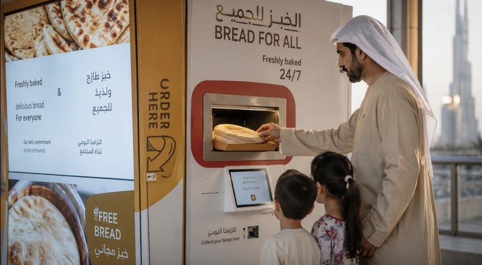 Keren! Dubai Punya Mesin Roti Gratis 24 Jam, Warga Tinggal Tekan Tombol
