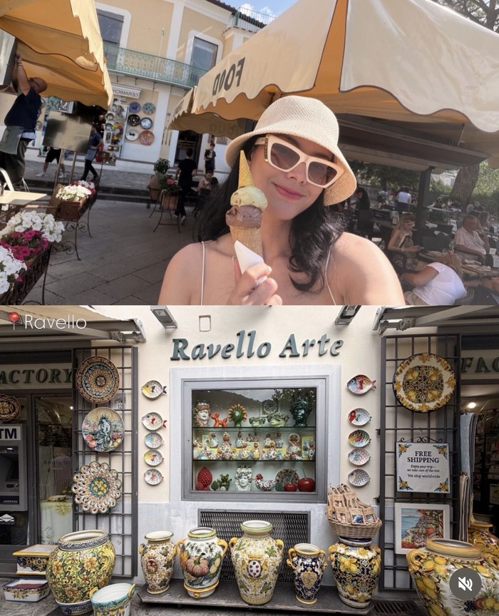 Medina Dina Liburan ke Italia Bareng Gading Marten, Makan Gelato hingga Pasta