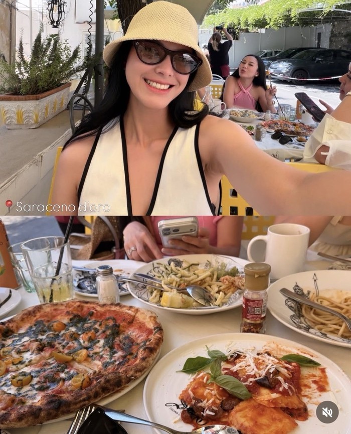 Medina Dina Liburan ke Italia Bareng Gading Marten, Makan Gelato hingga Pasta