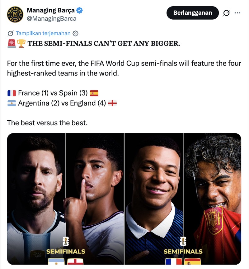 Meme semifinal Piala Dunia