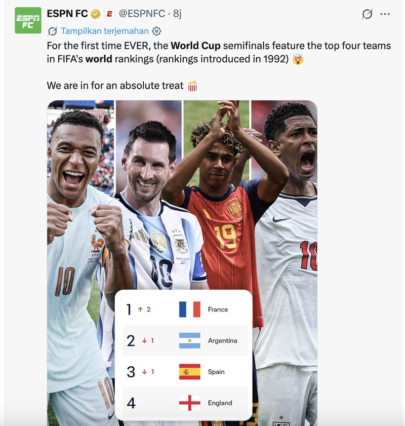 Meme semifinal Piala Dunia