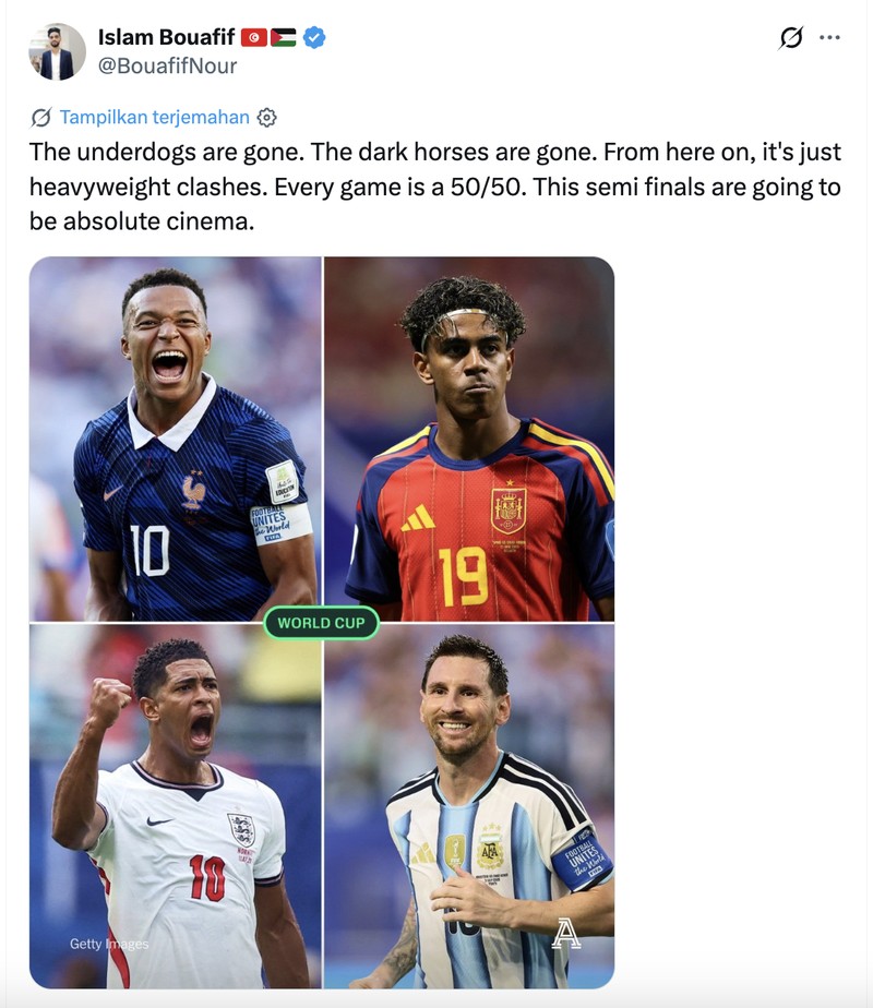 Meme semifinal Piala Dunia