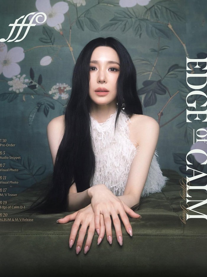 Poster comeback studio album perdana Tiffany Young Edge of Calm.