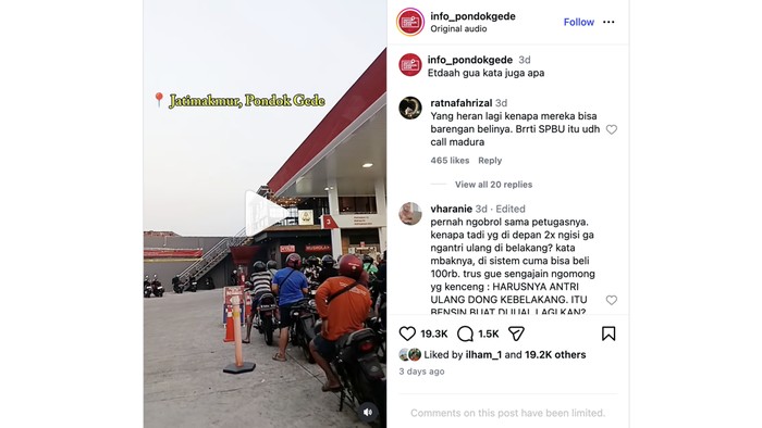 Viral rombongan pengguna Suzuki Thunder isi bensin di SPBU, bikin panjang antrean